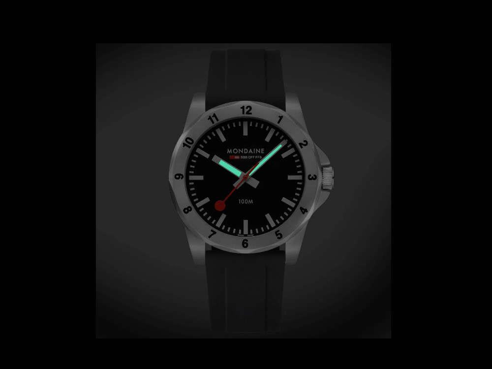 Mondaine Numeri Quartz Uhr, Schwarz, 42 mm, MSN.42120.RB