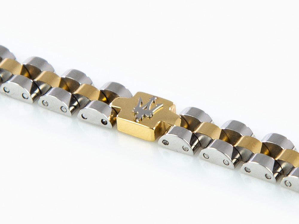 Maserati Gioielli Armband, Edelstahl, Silber und Gold, Vergoldet, JM320AST09