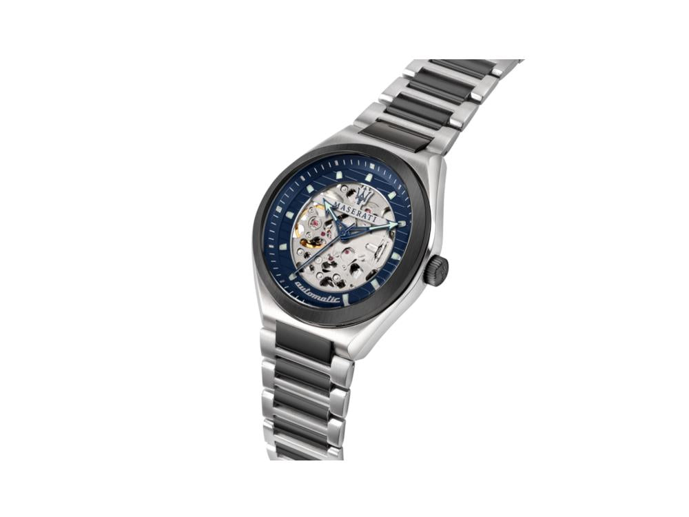 Maserati Triconic Automatik Uhr, Blau, 40 mm, Mineral Glas, R8823139003
