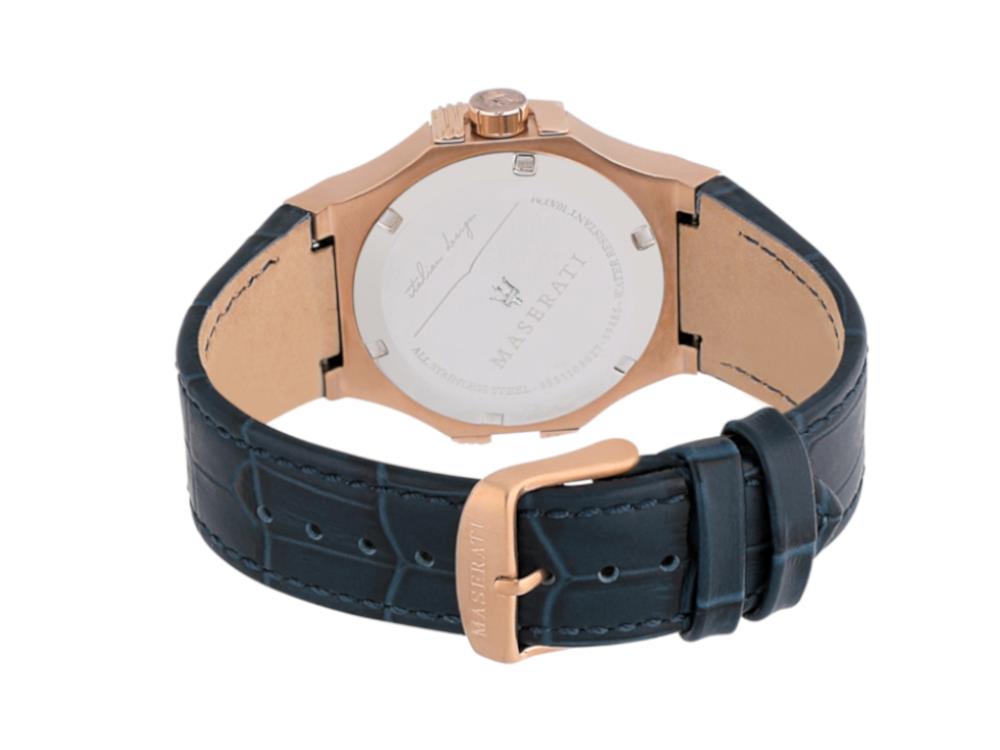 Maserati Potenza Quartz Uhr, PVD Rose Gold, Blau, 42 mm, R8851108027