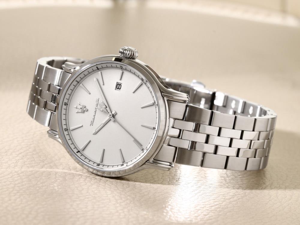 Maserati Epoca Slim Quartz Uhr, Weiss, 40 mm, Mineral Glas, R8853118032