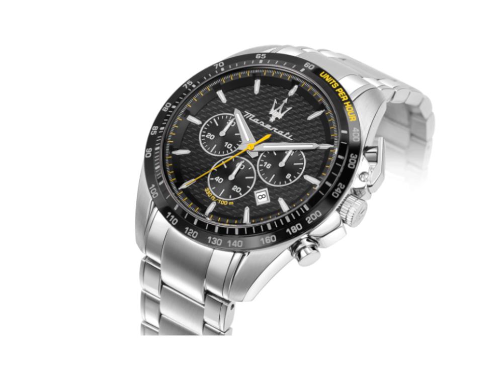 Maserati Traguardo Quartz Uhr, Schwarz, 45 mm, Mineral Glas, R8873612042