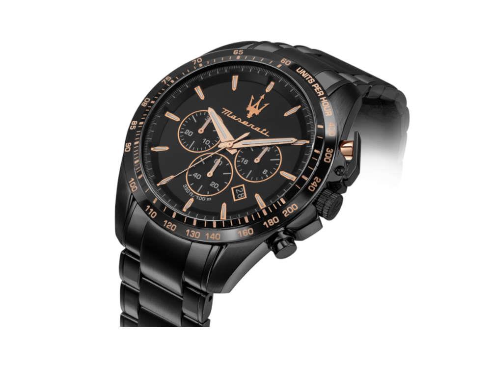 Maserati Traguardo Quartz Uhr, PVD, Schwarz, 45 mm, R8873612048