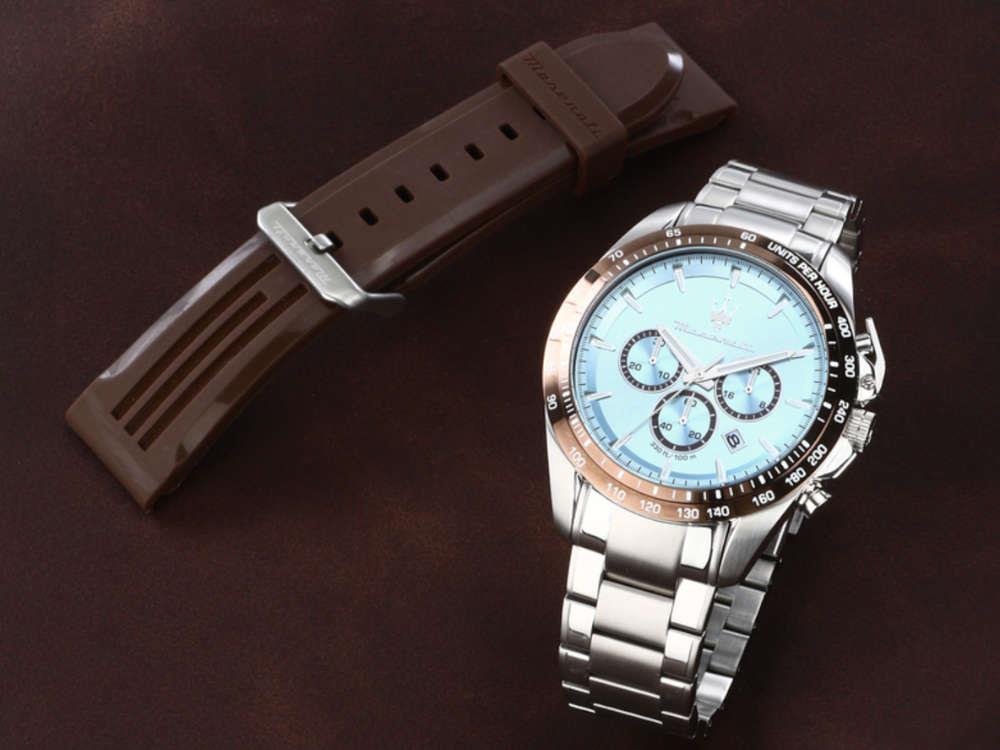 Maserati Traguardo Quartz Uhr, Hellblau, Sonderausgabe, R8873612064