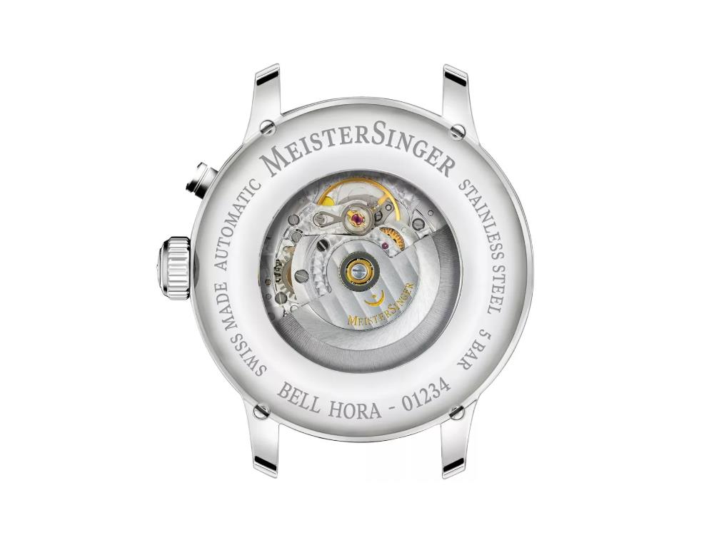 Meistersinger Bell Hora Automatik Uhr, SW 200, Blau, 43 mm, BHO918G-SVSL03