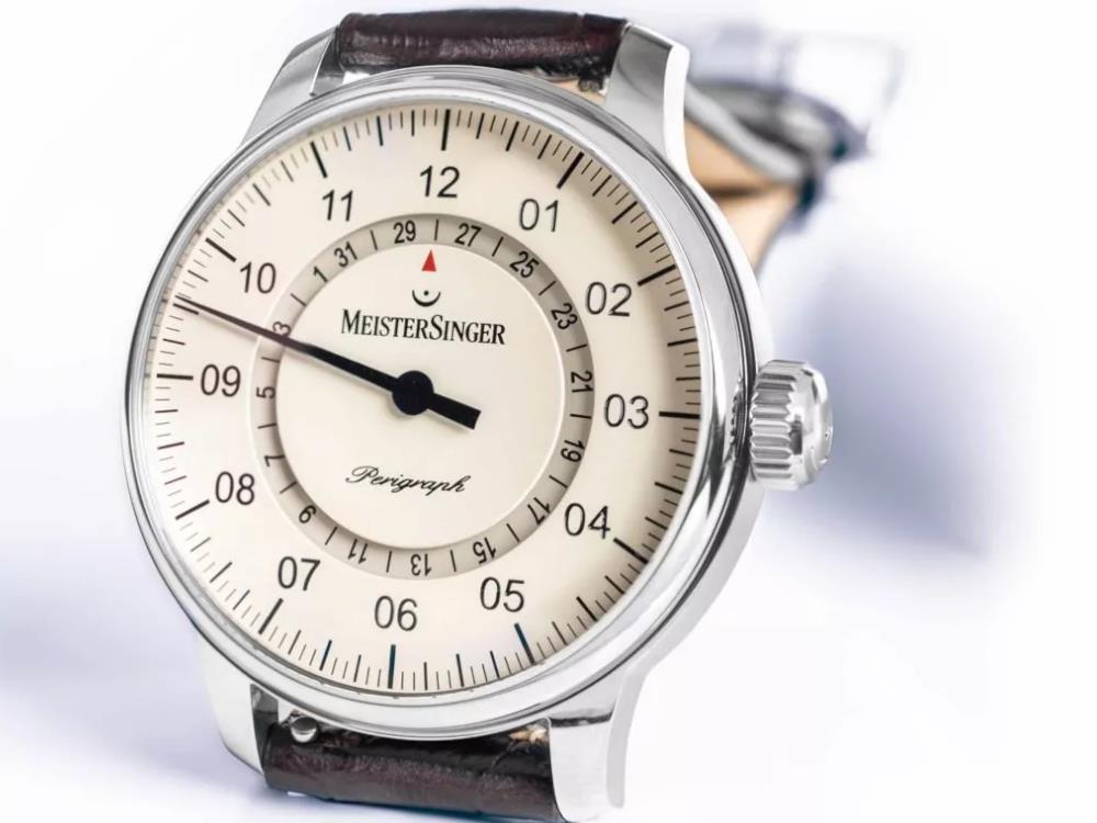 Meistersinger Perigraph Automatik Uhr, SW 300, 38 mm, Beige, BM1103
