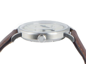 Meistersinger Vintago Automatik Uhr, SW 200-1, 38mm, Beige, Lederband, VT903