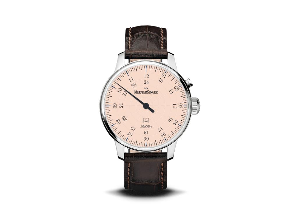Meistersinger Bell Hora Automatik Uhr, SW 200, Beige, 43 mm, BHO913-SG02