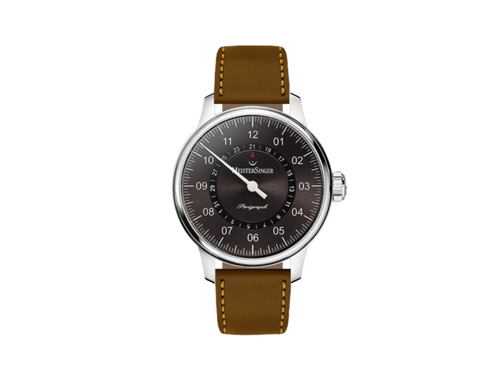 Meistersinger Perigraph Automatik Uhr, ETA 2824-2, 43mm, Leder, AM1007-SCF03