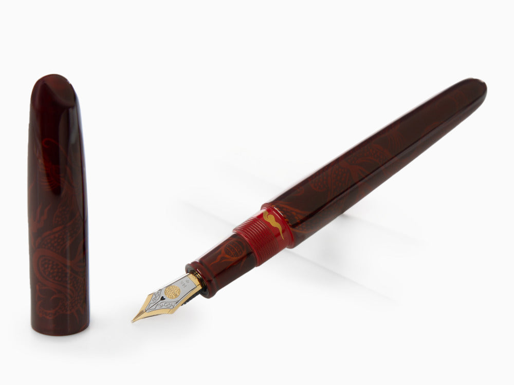 Nakaya Makie Füllfederhalter, Aka-Tamenuri, Portable, Ebonite