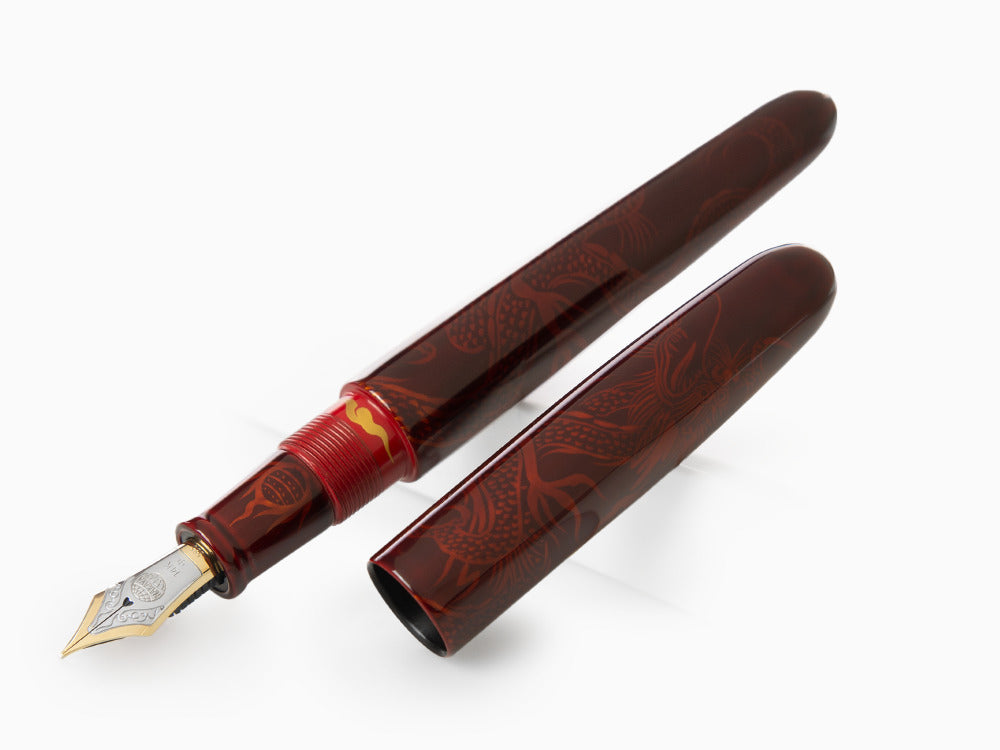 Nakaya Makie Füllfederhalter, Aka-Tamenuri, Portable, Ebonite