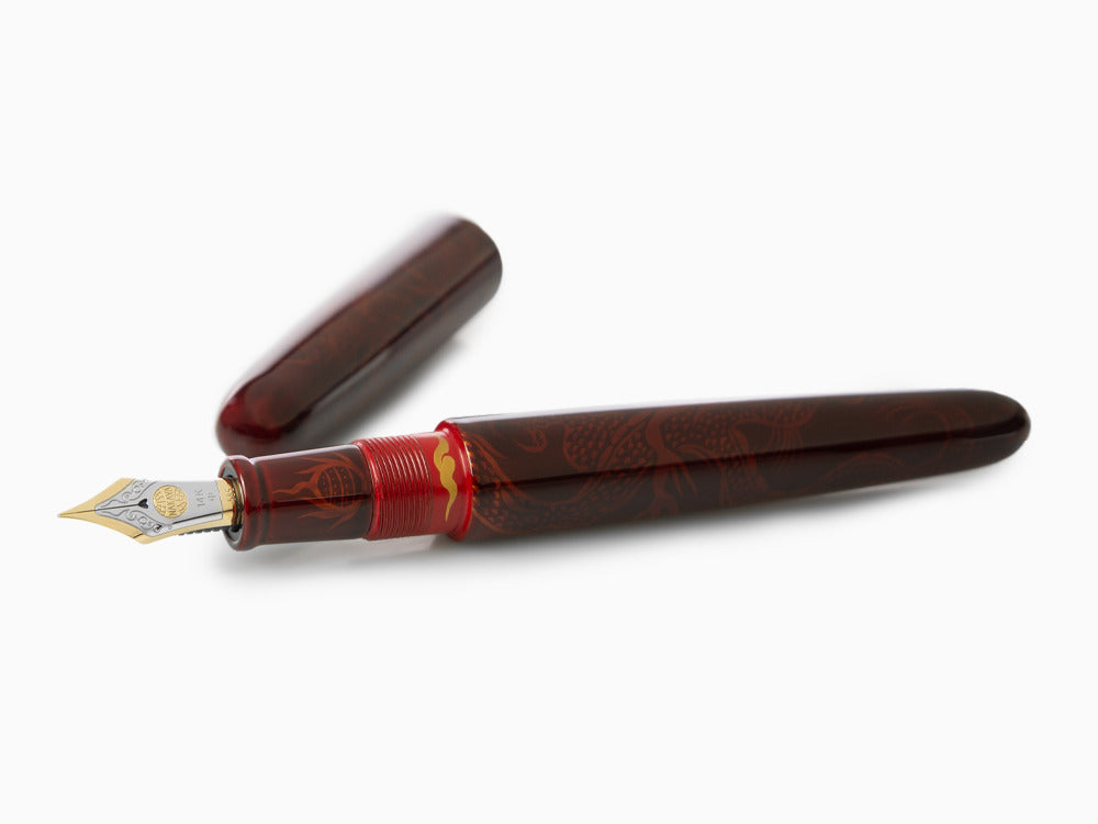 Nakaya Makie Füllfederhalter, Aka-Tamenuri, Portable, Ebonite