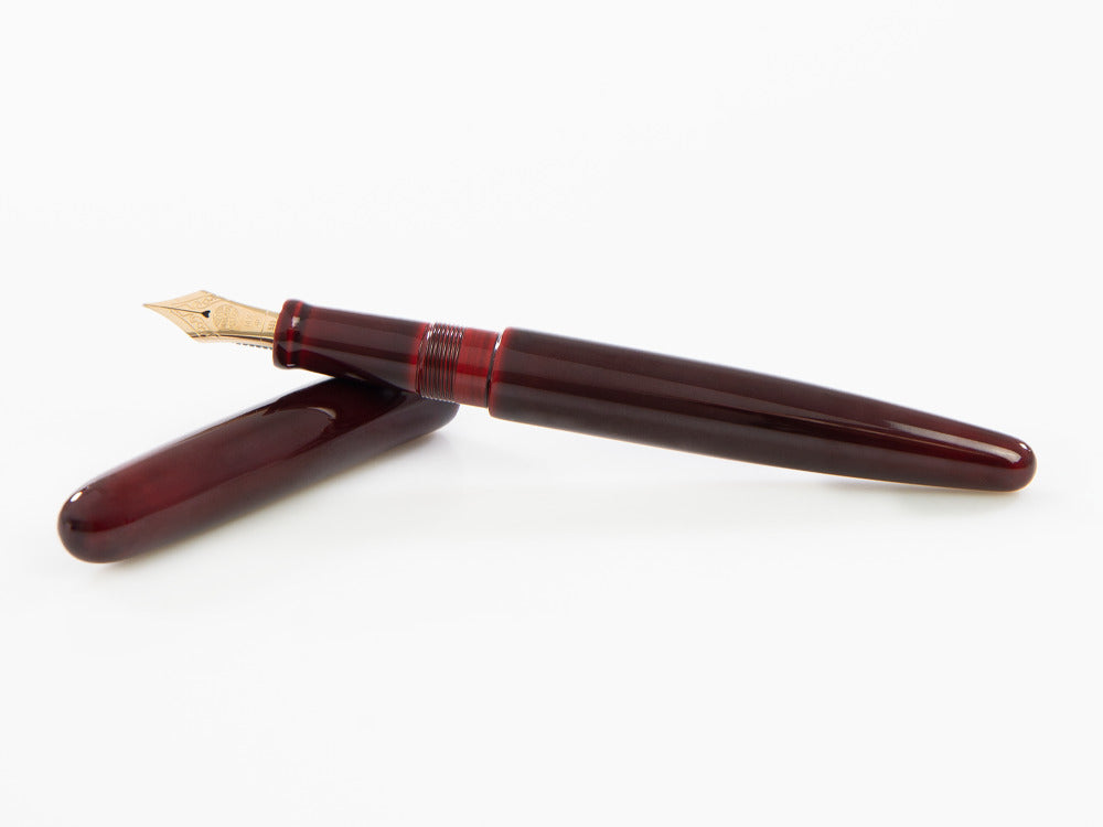 Nakaya Cigar Füllfederhalter Long Aka-Tamenuri, Ebonite, Urushi Lack