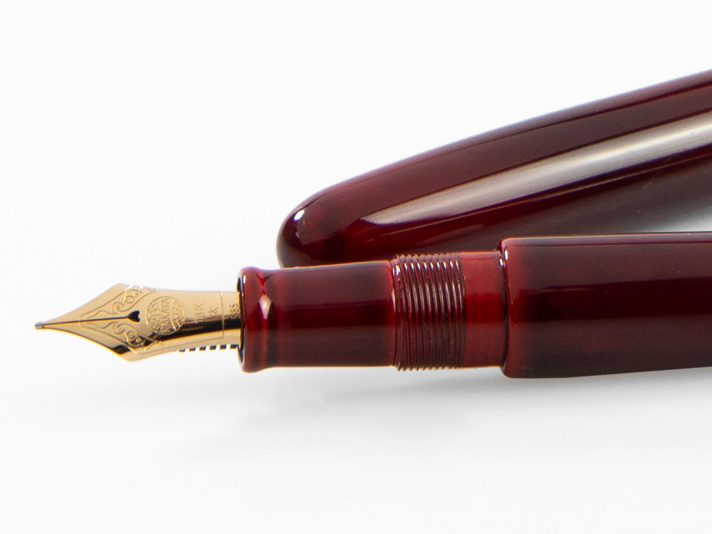Nakaya Cigar Füllfederhalter Portable Aka-Tamenuri, Urushi Lack