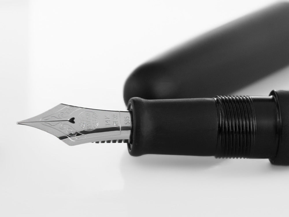 Nakaya Cigar Füllfederhalter Portable, Black Hairline, Rhodium