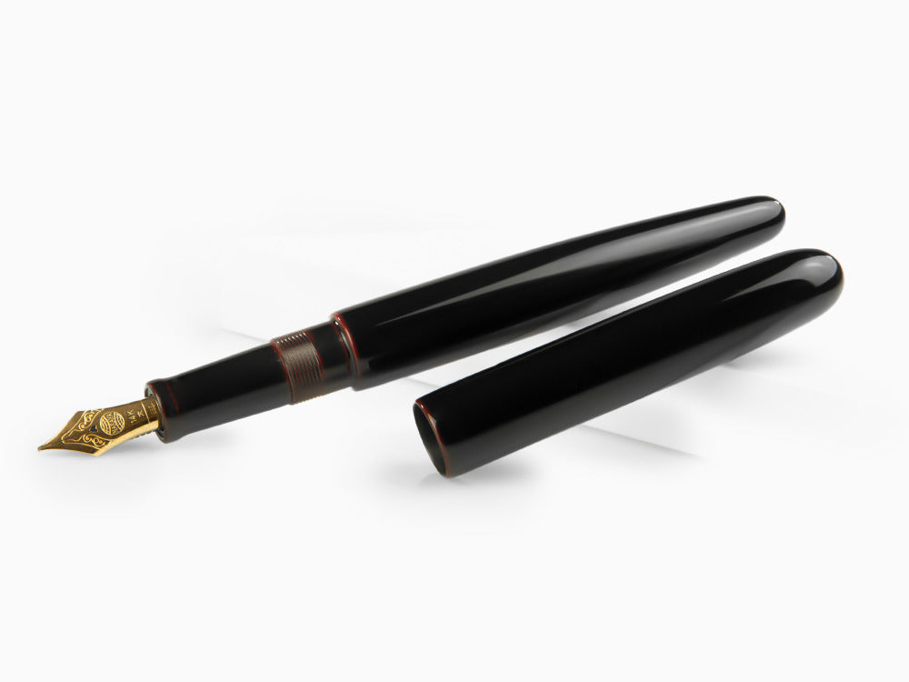 Nakaya Cigar Long, Kuro-Tamenuri Füllfederhalter, Ebonite, Urushi Lack