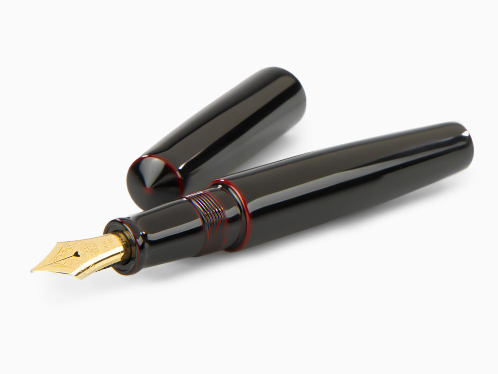 Nakaya Cigar Piccolo Füllfederhalter, Kuro-Tamenuri, Ebonite