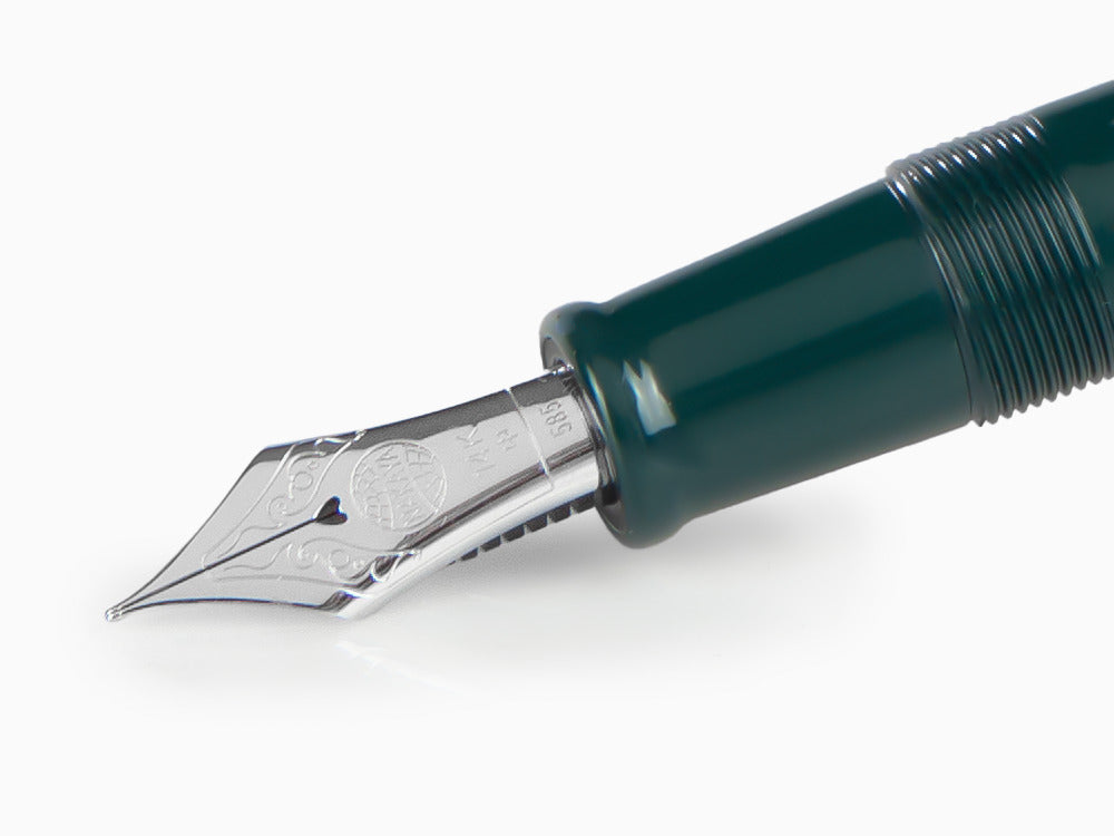 Nakaya Cigar Füllfederhalter Portable, Midori, Ebonite,14K Gold/Rhodium