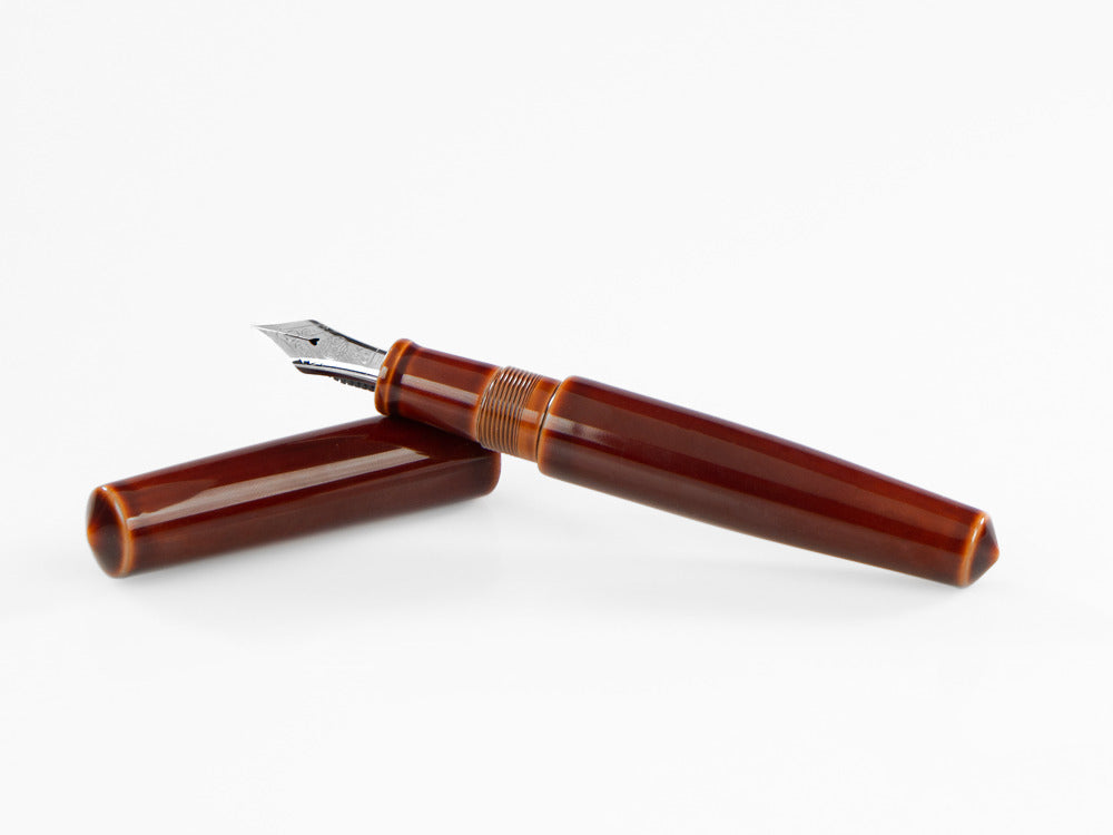 Nakaya Cigar Füllfederhalter Piccolo, Toki-Tamenuri, Ebonite, Rhodium