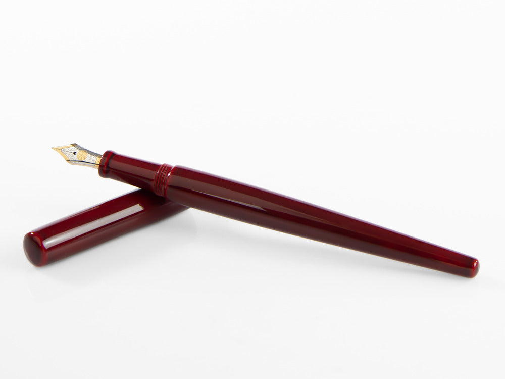 Nakaya Desk Füllfederhalter, Aka-Tamenuri, 14k Gold bicolour