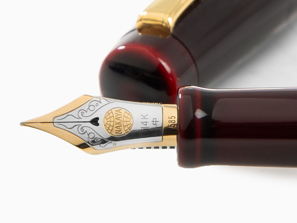 Nakaya Neo-Standard Füllfederhalter, Aka-Tamenuri, 14k Gold bicolour