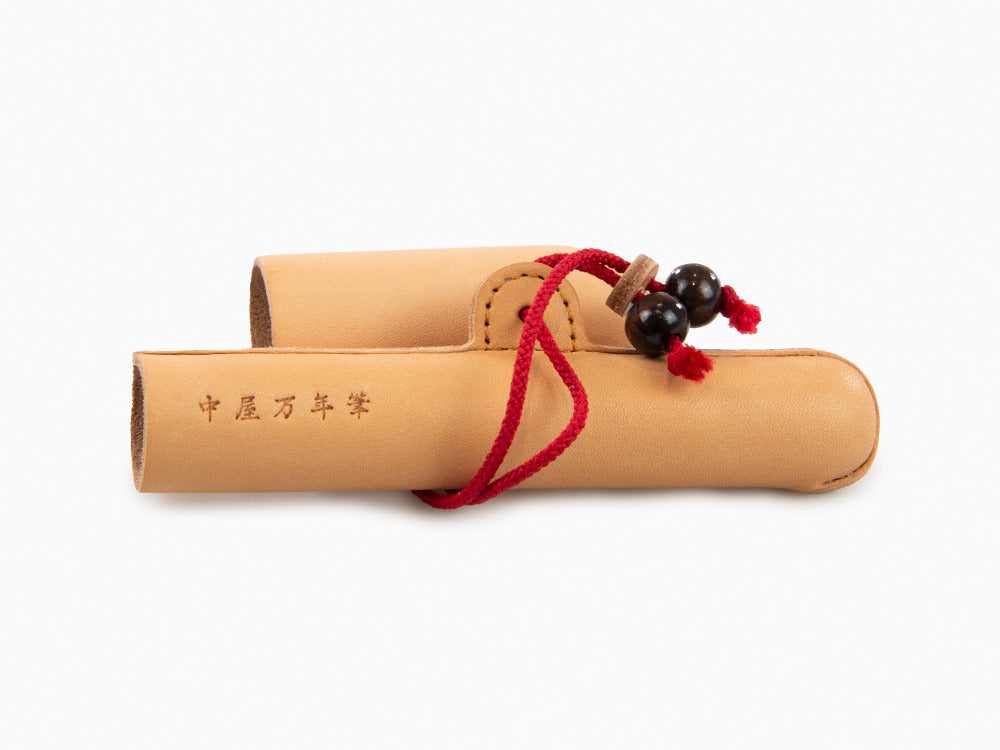 Nakaya Etui, Leder, Braun / Rot, 1 Schreibgerät