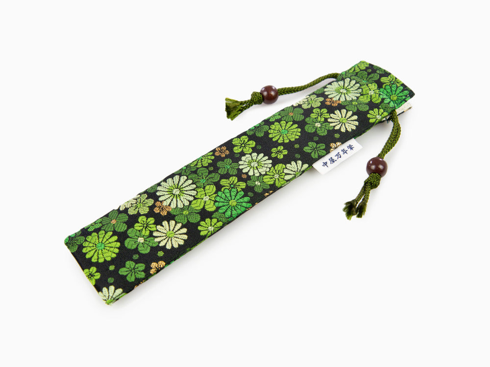 Nakaya Kyoto 'Nishijin-ori' Etui Textil, Grün, 1 Schreibgerät