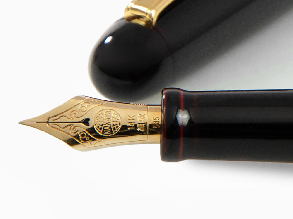 Nakaya Writer Füllfederhalter Kuro-Tamenuri, Long, Ebonite