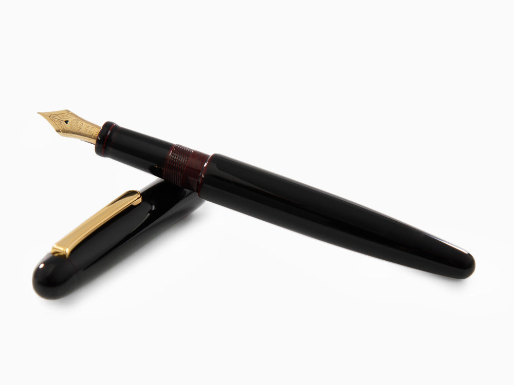 Nakaya Writer Füllfederhalter Kuro-Tamenuri, Long, Ebonite