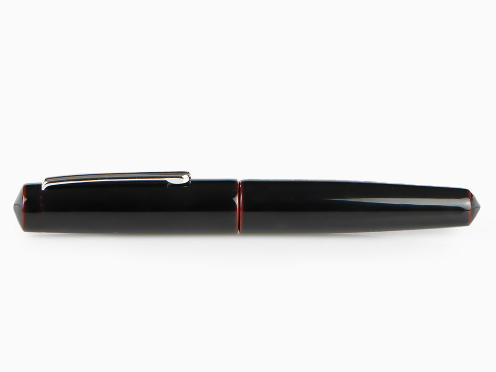 Nakaya Writer Füllfederhalter Kuro-Tamenuri Piccolo, Ebonite, Rhodiniert