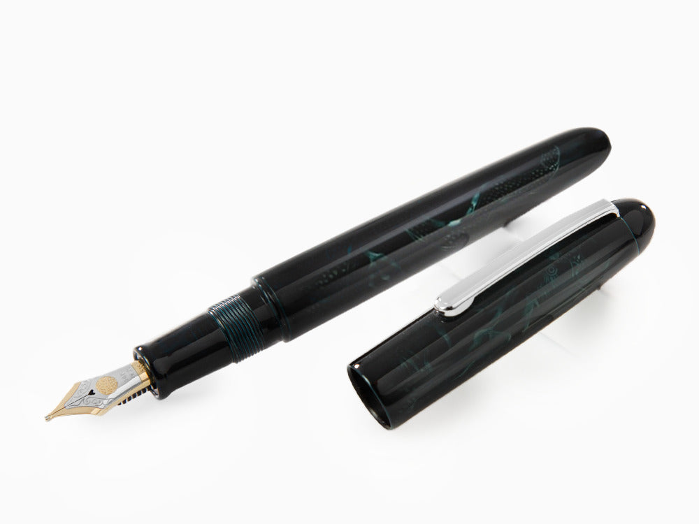 Nakaya Writer Ascending Dragon I-Tamesukashi Ao-Tamenuri Füllfederhalter
