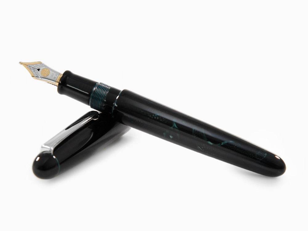 Nakaya Writer Ascending Dragon I-Tamesukashi Ao-Tamenuri Füllfederhalter