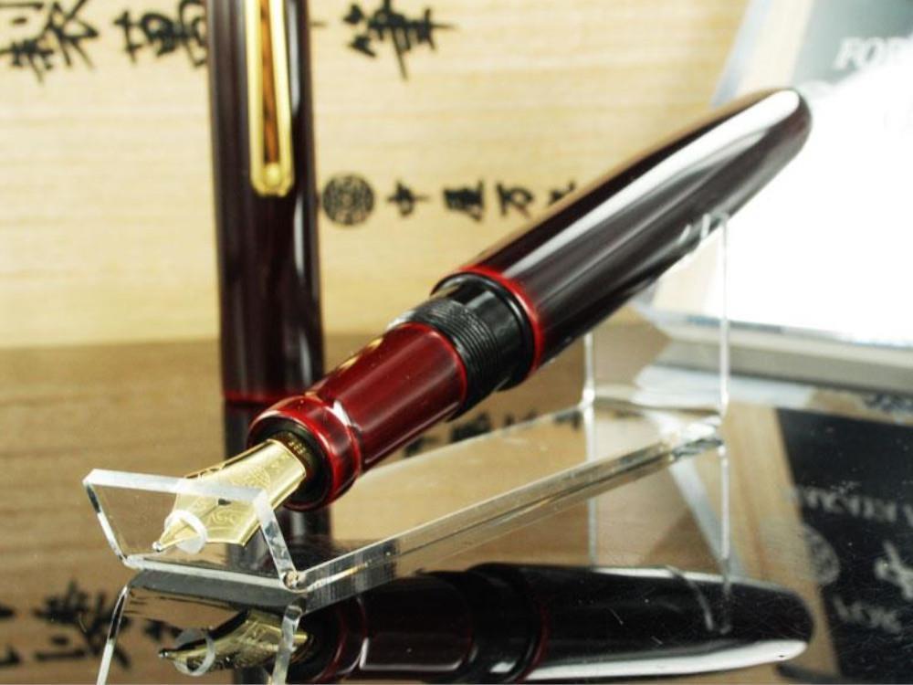 Nakaya Writer Long Füllfederhalter, Aka Tamenuri, Urushi Lack