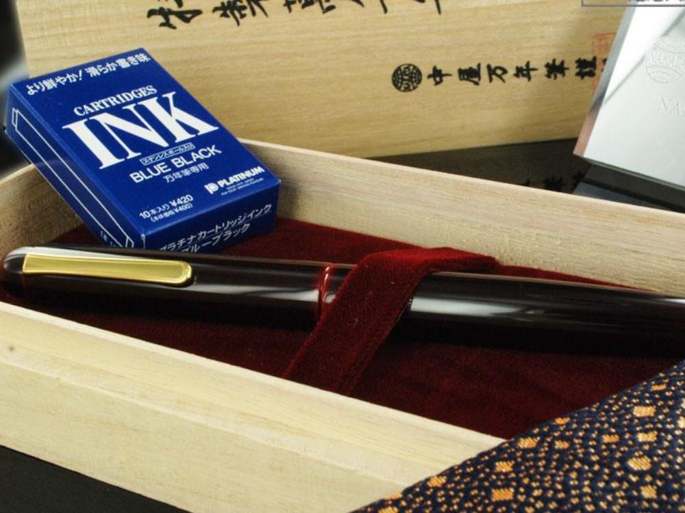 Nakaya Writer Long Füllfederhalter, Aka Tamenuri, Urushi Lack