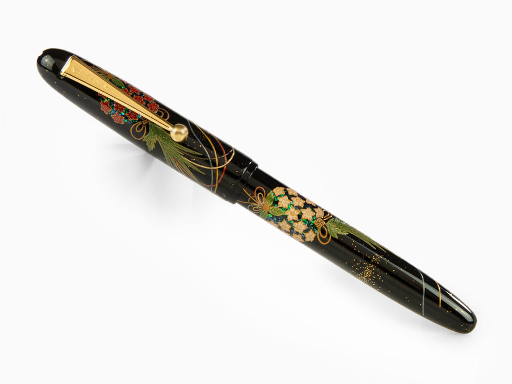 Namiki Yukari Kusu Dama Füllfederhalter, Maki-e, Vergoldete Beschläge