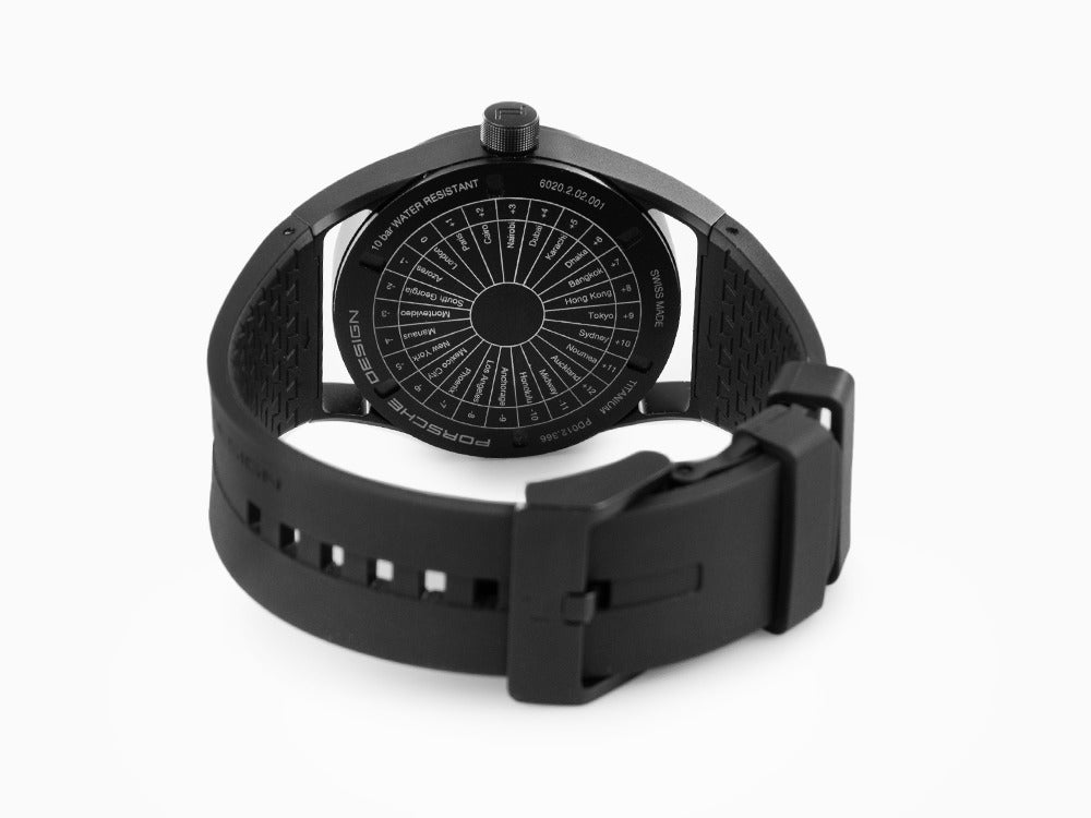 Porsche Design 1919 Globetimer Automatik Uhr, Titan, Schwarz & Kautschuk