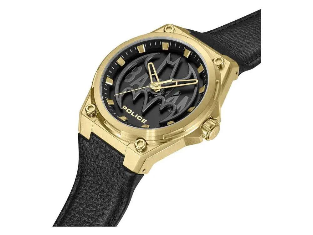 Police Batwing Quartz Uhr, PVD Gold, 45 mm, Sonderausgabe, PEWGA0090006-SET