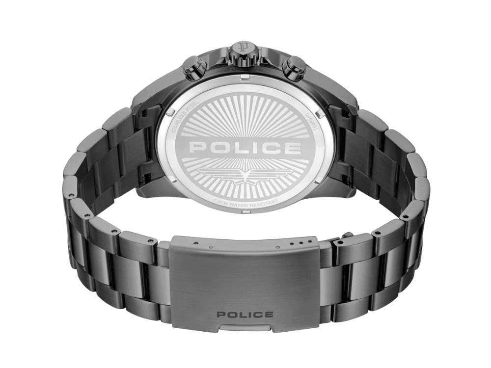 Police Cipher Quartz Uhr, PVD Gun Metal, 45 mm, Schwarz, PEWGI0000103