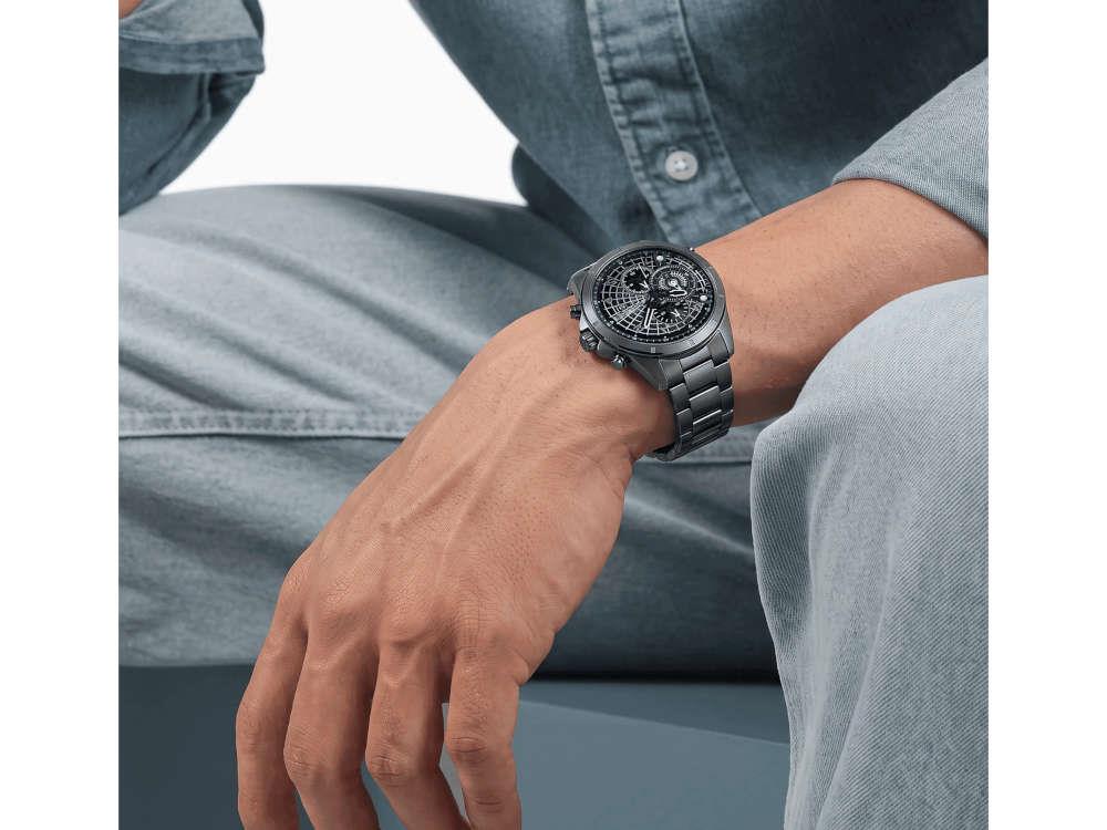 Police Cipher Quartz Uhr, PVD Gun Metal, 45 mm, Schwarz, PEWGI0000103