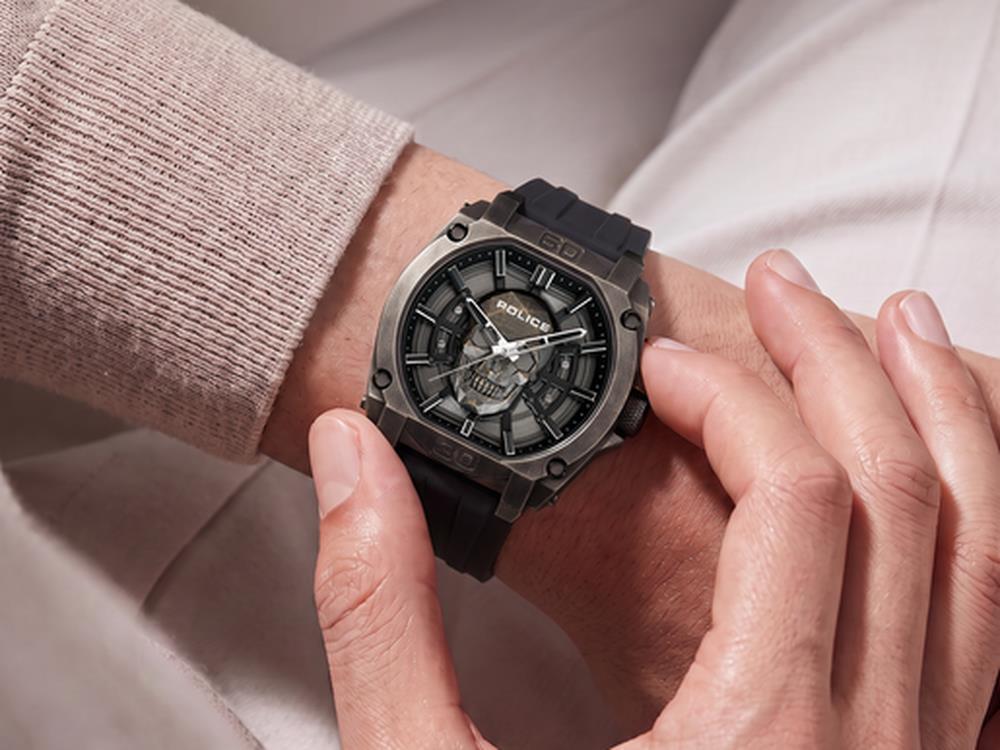 Police Norwood-Skull Quartz Uhr, 45 mm, Schwarz, PEWGM0001201
