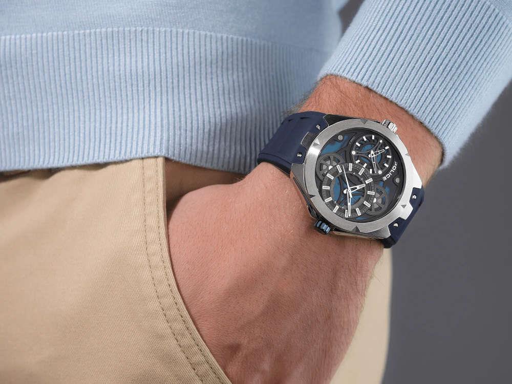 Police Scepter Quartz Uhr, 46 mm, Blau, PEWGM0081703