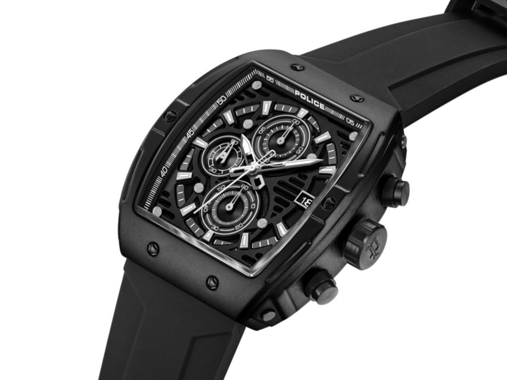 Police Connector Quartz Uhr, 46 mm, Schwarz, PEWGO0000702