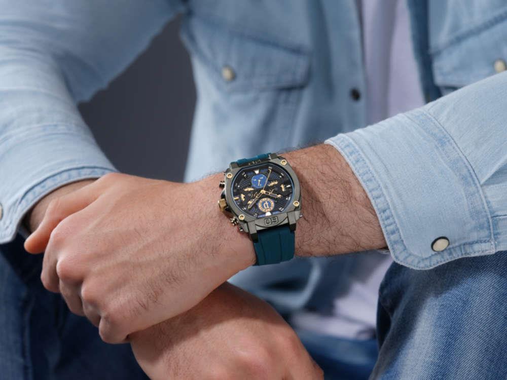 Police Norwood Navy Quartz Uhr, PVD, 45 mm, Blau, PEWGQ0040001M