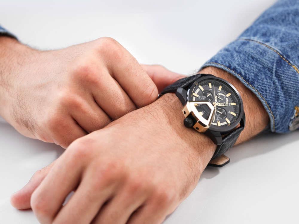 Police Underlined Quartz Uhr, PVD, 46 mm, Schwarz, PEWJF0005704