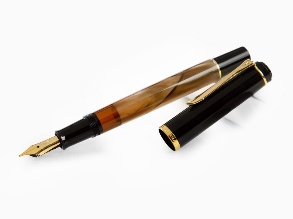 Pelikan M200 Brown Marbled Füllfederhalter, Braun, 808897