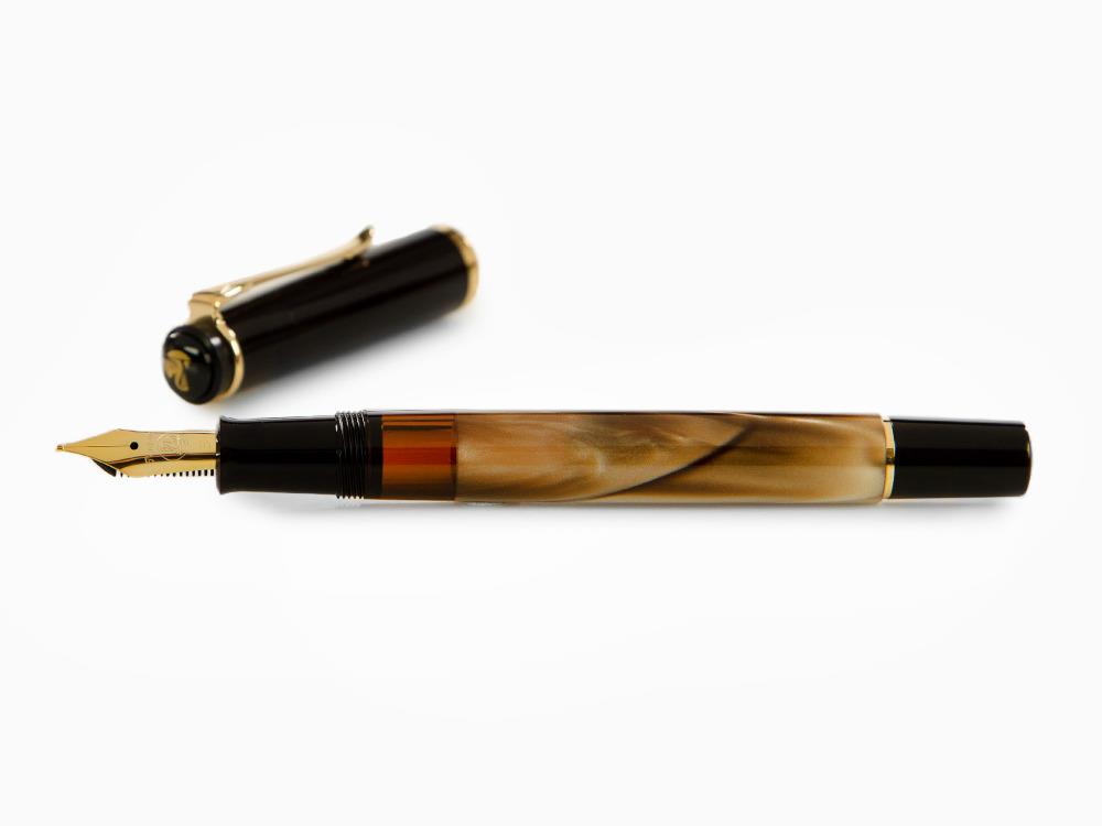 Pelikan M200 Brown Marbled Füllfederhalter, Braun, 808897