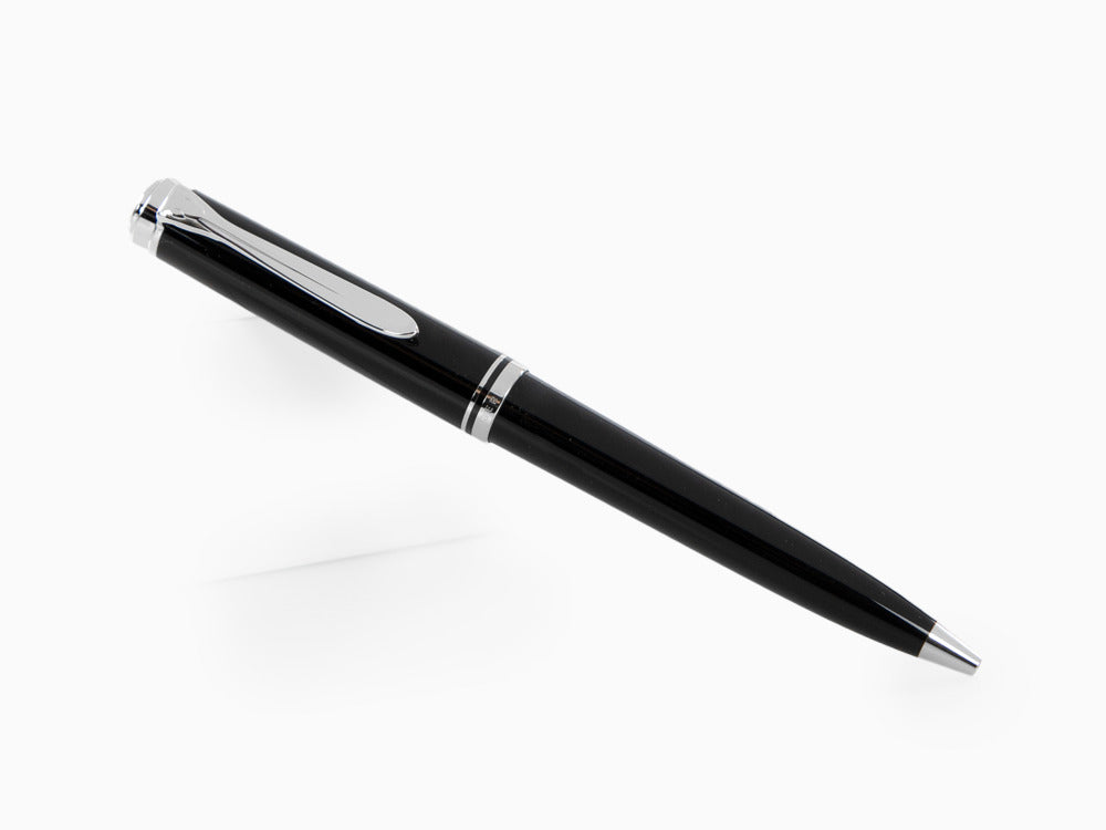 Pelikan K805 Kugelschreiber, Schwarzes Edelharz, Versilberte Beschläge, 926378