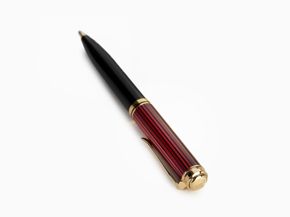 Pelikan K600 Kugelschreiber, Schwarz und rot, Vergoldete Beschläge, 928937