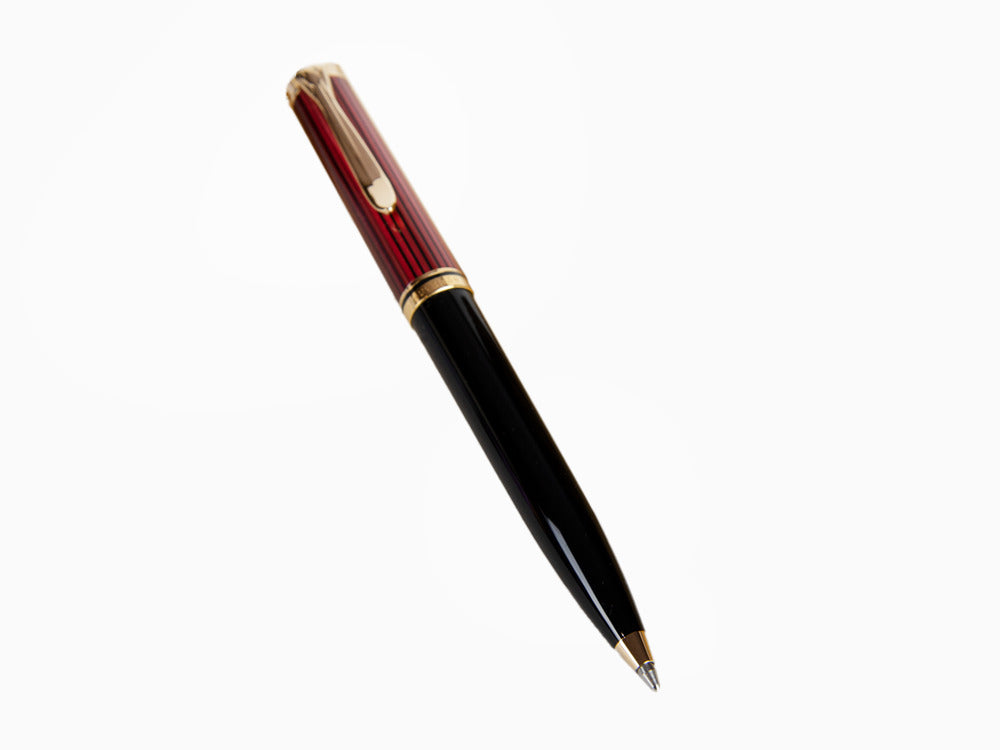 Pelikan K600 Kugelschreiber, Schwarz und rot, Vergoldete Beschläge, 928937