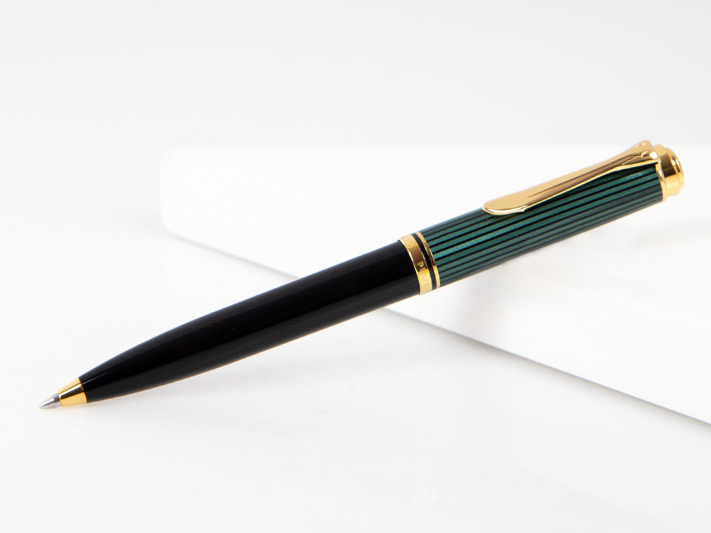 Pelikan K600 Kugelschreiber, Schwarz und grün, Vergoldete Beschläge, 980086